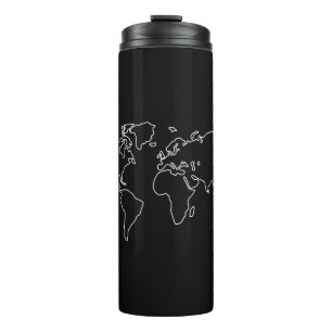 Bouteilles Isothermes T-Shirt Carte du Monde Globe Minimaliste Voyage Vo