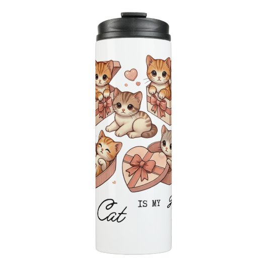 Bouteilles Isothermes T-shirt chat cadeau mignon (Devant)