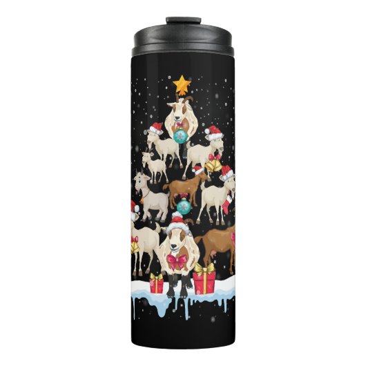 Bouteilles Isothermes T-shirt Chèvres d'arbre de Noël (Devant)