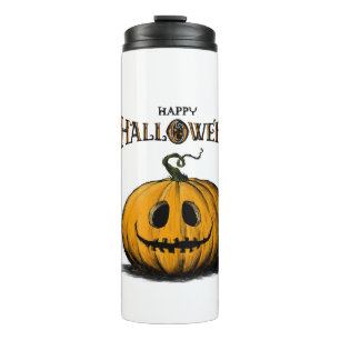 Bouteilles Isothermes T-shirt orange adulte Happy Halloween Jack O'Lante