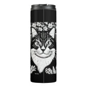 Bouteilles Isothermes Tabby Cat entouré de fleurs (Dos)