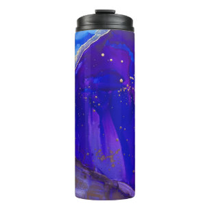 Bouteilles Isothermes Tableau abstrait bleu et blanc