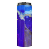 Bouteilles Isothermes Tableau abstrait bleu et blanc (Dos)