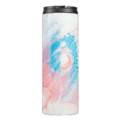 Bouteilles Isothermes Tableau abstrait bleu et blanc (Dos)