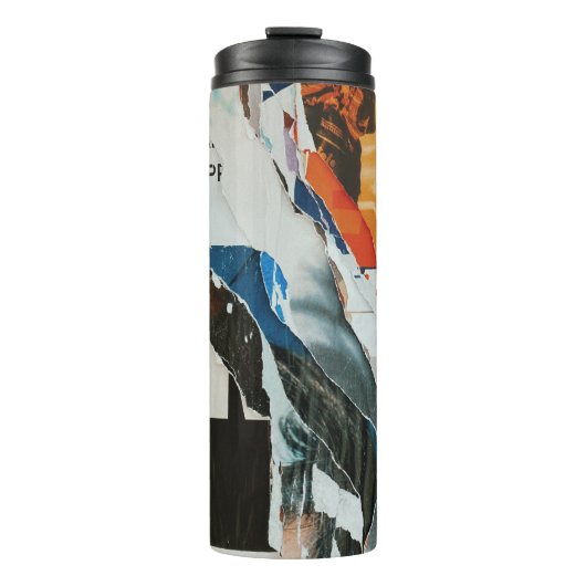Bouteilles Isothermes Tableau abstrait noir blanc et orange (Devant)