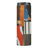 Bouteilles Isothermes Tableau abstrait noir blanc et orange (Dos)