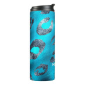 Bouteilles Isothermes Taches d'impression guépard léopard bleu et noir p (Tourné sur la gauche)