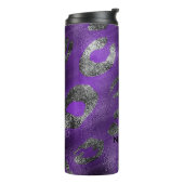 Bouteilles Isothermes Taches d'impression léopard guépard noir et violet (Tourné sur la gauche)