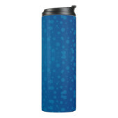 Bouteilles Isothermes Tall blue travel mug with a black lid (Tourné sur la gauche)