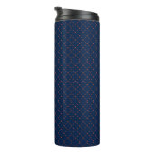Bouteilles Isothermes Tall blue travel mug with a black lid (Tourné sur la droite)