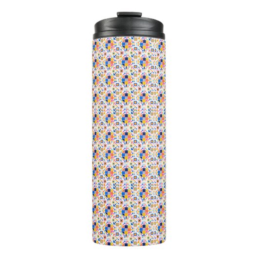 Bouteilles Isothermes Tall travel mug with a vibrant, geometric pattern  (Devant)