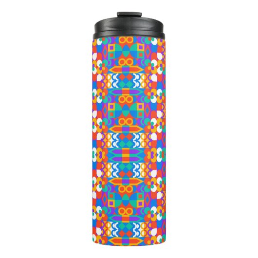 Bouteilles Isothermes Tall travel mug with a vivid geometric pattern (Devant)