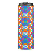 Bouteilles Isothermes Tall travel mug with a vivid geometric pattern (Dos)
