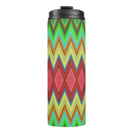 Bouteilles Isothermes Tall tumbler featuring vibrant zigzag patterns (Devant)