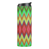 Bouteilles Isothermes Tall tumbler featuring vibrant zigzag patterns (Tourné sur la gauche)