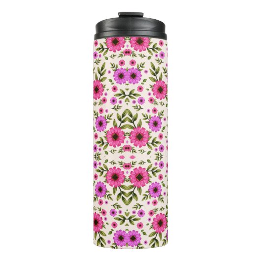 Bouteilles Isothermes Tall tumbler with floral pattern (Devant)