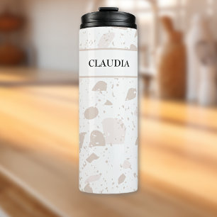 Bouteilles Isothermes Tan & Beige Earth Tone Chip Terrazzo Motif 12oz