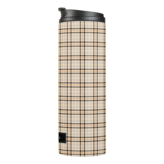 Bouteilles Isothermes Tan Tartan Plaid Motif (Tourné sur la droite)