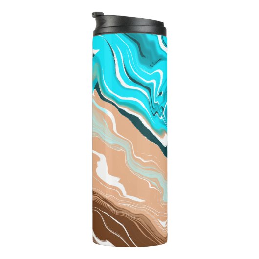 Bouteilles Isothermes Tan to Blue Ombre Fluid Art (Tourné sur la droite)