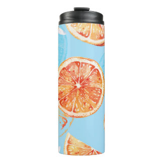 Bouteilles Isothermes Tangerines Aquarelle : Bleu Tissu Luxueux