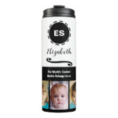 Bouteilles Isothermes Tante ajouter un nom photo collage blanc noir (Devant)