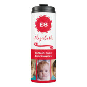 Bouteilles Isothermes Tante ajouter un nom photo collage blanc rouge (Devant)