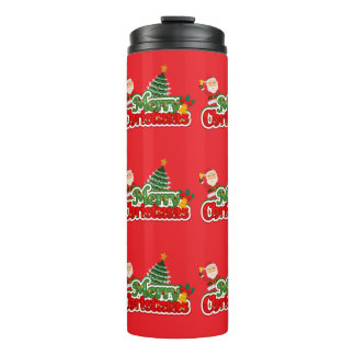 Bouteilles Isothermes Tape-à-l'œil typographie moderne rouge Joyeux Noël