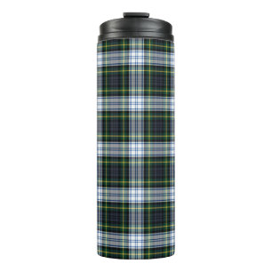 Bouteilles Isothermes Tartan à carreaux verts et blancs Clan Gordon