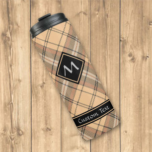 Bouteilles Isothermes Tartan beige et Brown