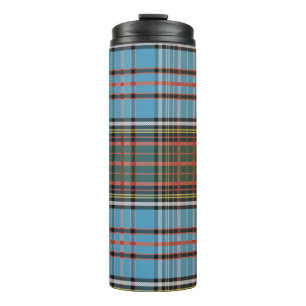 Bouteilles Isothermes Tartan Clan Anderson à carreaux bleu clair