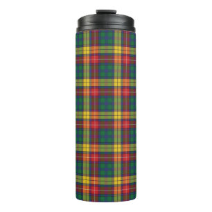 Bouteilles Isothermes Tartan Clan Buchanan Plaid Green Red Check