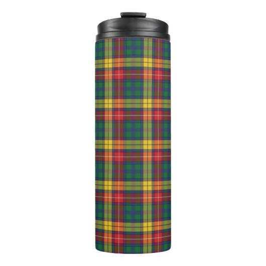 Bouteilles Isothermes Tartan Clan Buchanan Plaid Green Red Check (Devant)