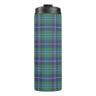 Bouteilles Isothermes Tartan Clan Douglas Carreaux Bleu Vert