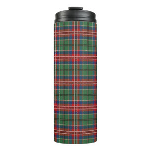 Bouteilles Isothermes Tartan Clan MacCulloch Carreaux Vert Rouge Bleu