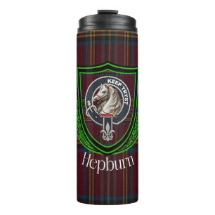 Bouteilles Isothermes Tartan et blason du clan Hepburn écossais