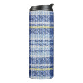 Bouteilles Isothermes Tartan jaune bleu : Plaid tendance (Tourné sur la gauche)
