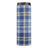 Bouteilles Isothermes Tartan jaune bleu : Plaid tendance (Dos)