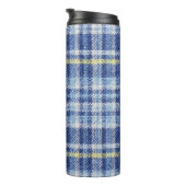 Bouteilles Isothermes Tartan jaune bleu : Plaid tendance (Tourné sur la droite)