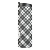 Bouteilles Isothermes Tartan motif Noël noir blanc Monogramme (Tourné sur la droite)