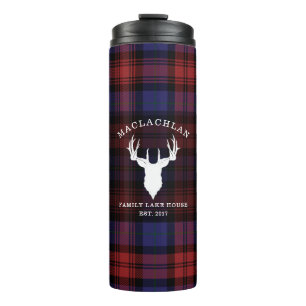 Bouteilles Isothermes Tartan Plaid Clan MacLachlan Famille Maison de Lac