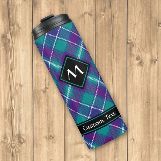 Bouteilles Isothermes Tartan vert de mer, violet et bleu
