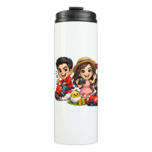 Bouteilles Isothermes Tasse amis et vache de caricature de dessin animé