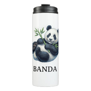 Bouteilles Isothermes Tasse de café panda Tumbler thermique mangeant du