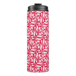 Bouteilles Isothermes Tasse de voyage à illusion d'optique – Rouge et Bl