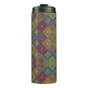 Bouteilles Isothermes Tasse de voyage avec motif géométrique vibrant