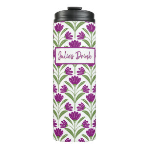 Bouteilles Isothermes Tasse de voyage florale rétro violette Botanique