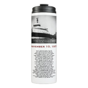 Bouteilles Isothermes Tasse Edmund Fitzgerald avec noms de l'équipage