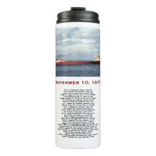 Bouteilles Isothermes Tasse Edmund Fitzgerald avec noms de l'équipage