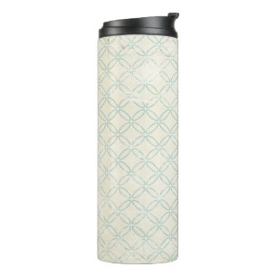 Bouteilles Isothermes Tasse isolante vintage à motif bleu et crème