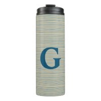 Tasse personnalisée avec monogramme et rayures ble